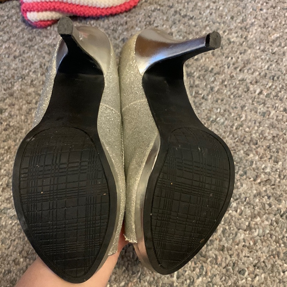 Rampage silver sparkle high heels